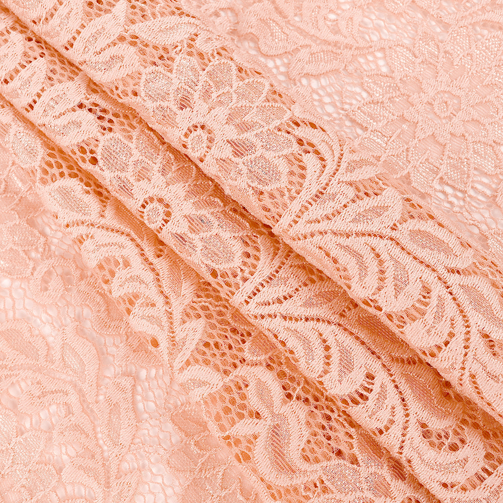 Re-Embroidered Stretch Lace - Peachy Keen Sunflowers - McKee Collection Full Re-Embroidered Stretch Lace - Peachy Keen Sunflowers - McKee Collection Full