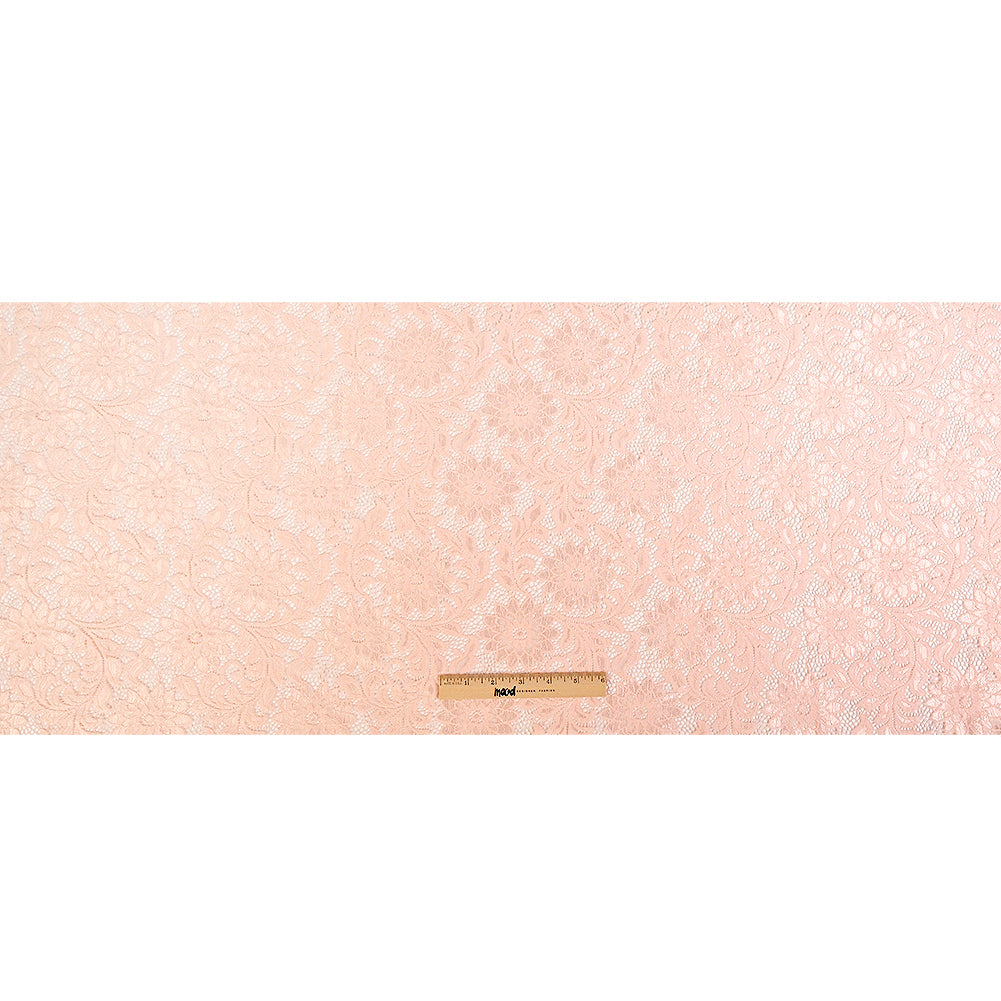 Re-Embroidered Stretch Lace - Peachy Keen Sunflowers - McKee Collection Drape Re-Embroidered Stretch Lace - Peachy Keen Sunflowers - McKee Collection Drape
