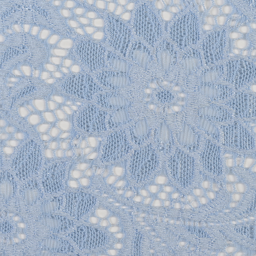 Re-Embroidered Stretch Lace - Placid Blue Sunflowers - McKee Collection Folded Re-Embroidered Stretch Lace - Placid Blue Sunflowers - McKee Collection Folded