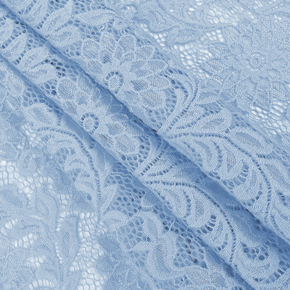 Re-Embroidered Stretch Lace - Placid Blue Sunflowers - McKee Collection Full Re-Embroidered Stretch Lace - Placid Blue Sunflowers - McKee Collection Full