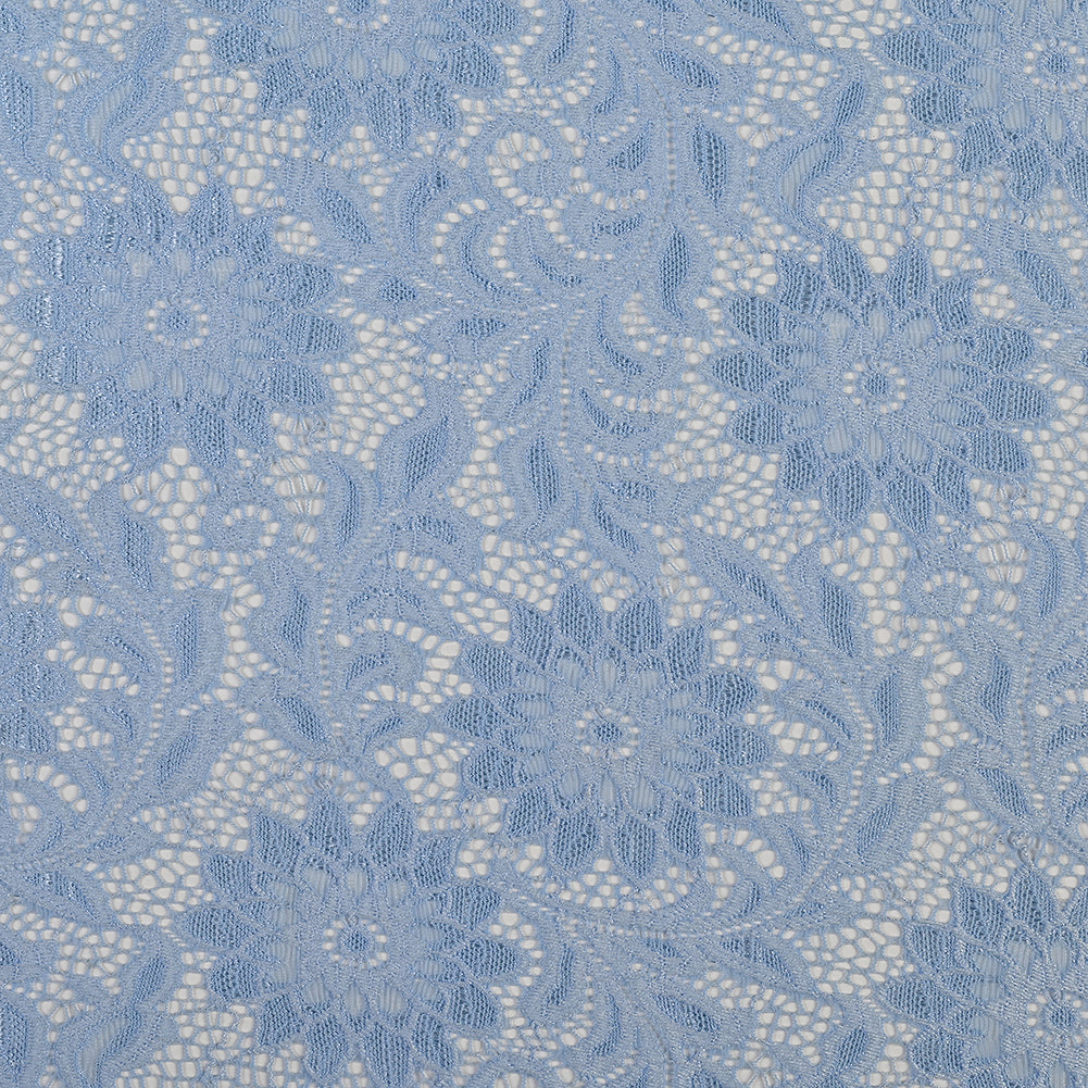 Re-Embroidered Stretch Lace - Placid Blue Sunflowers - McKee Collection Re-Embroidered Stretch Lace - Placid Blue Sunflowers - McKee Collection