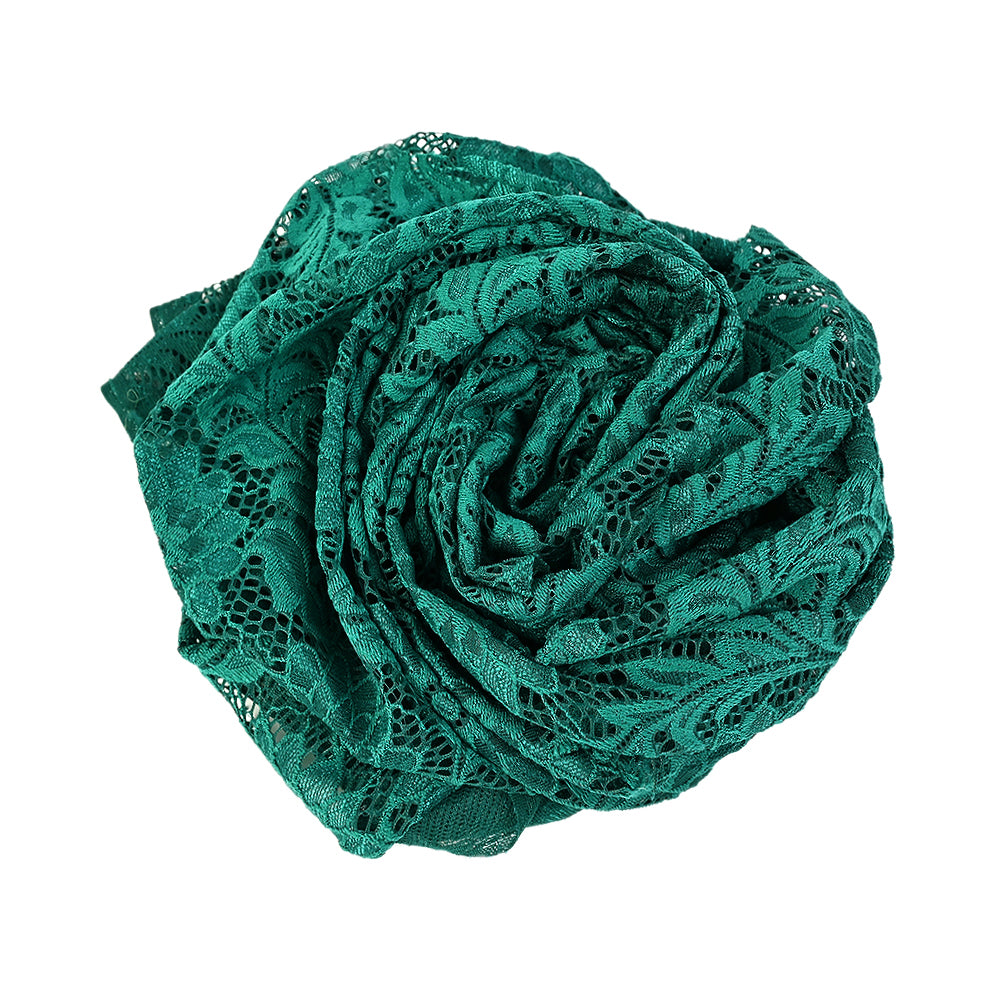 Re-Embroidered Stretch Lace - Emerald Sunflowers - McKee Collection Detail Re-Embroidered Stretch Lace - Emerald Sunflowers - McKee Collection Detail