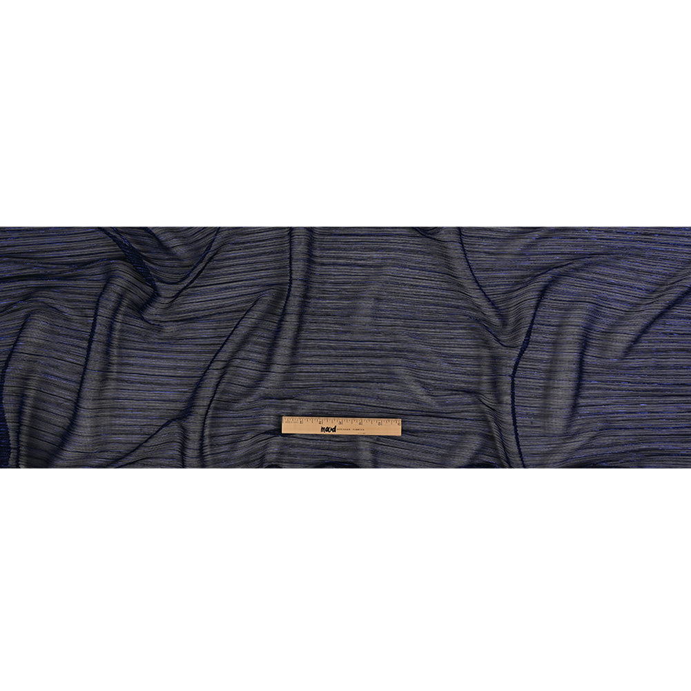 Metallic Stretch Plisse - Magnetic Blue - Natalia Collection Drape Metallic Stretch Plisse - Magnetic Blue - Natalia Collection Drape