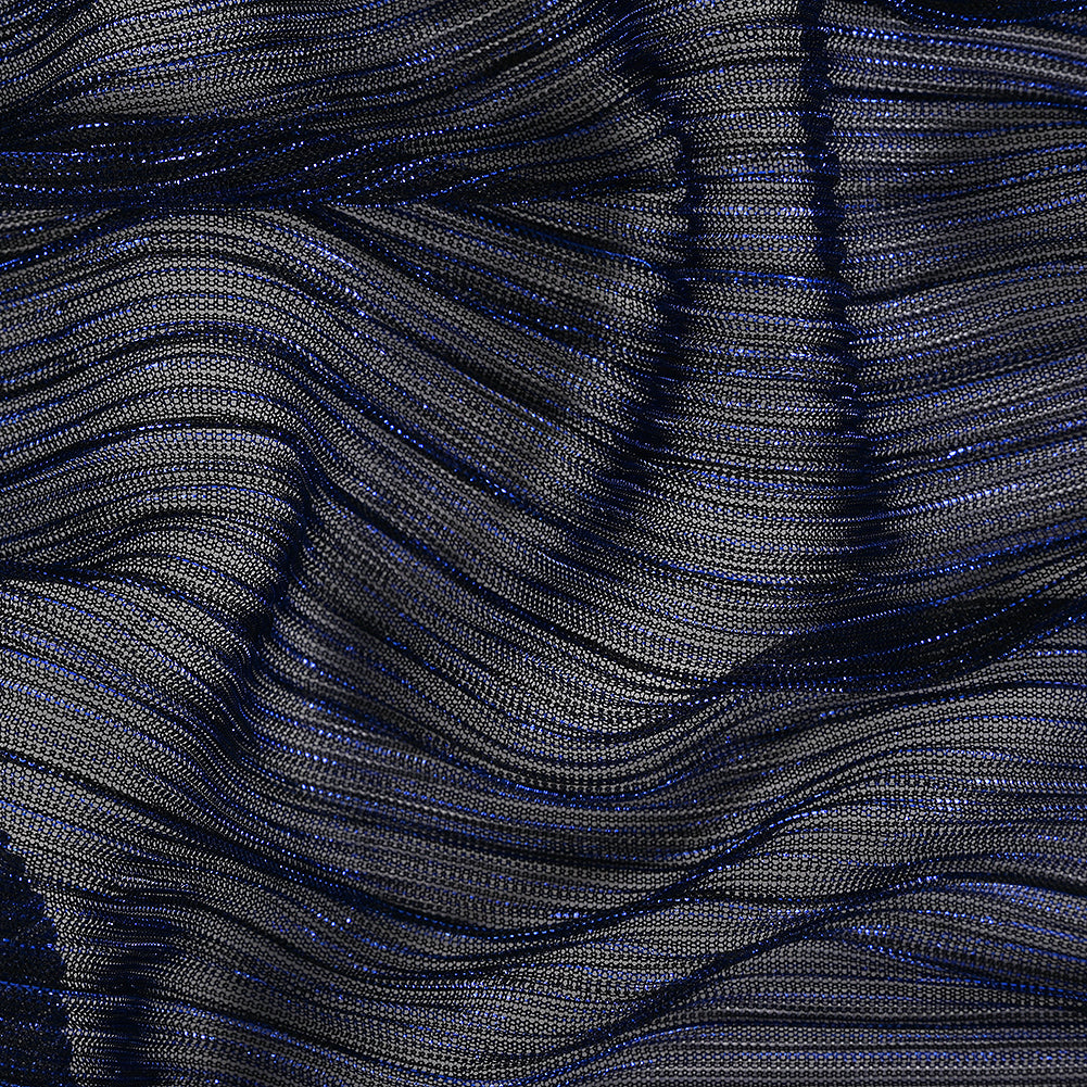 Metallic Stretch Plisse - Magnetic Blue - Natalia Collection Metallic Stretch Plisse - Magnetic Blue - Natalia Collection