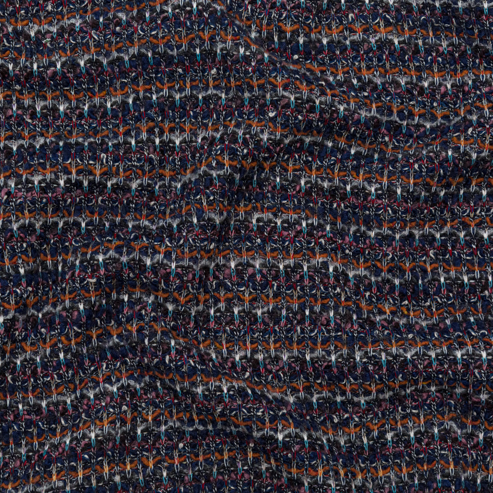 Eclipse, Rustic Orange and Red Striped Blended Wool Knit Eclipse, Rustic Orange and Red Striped Blended Wool Knit