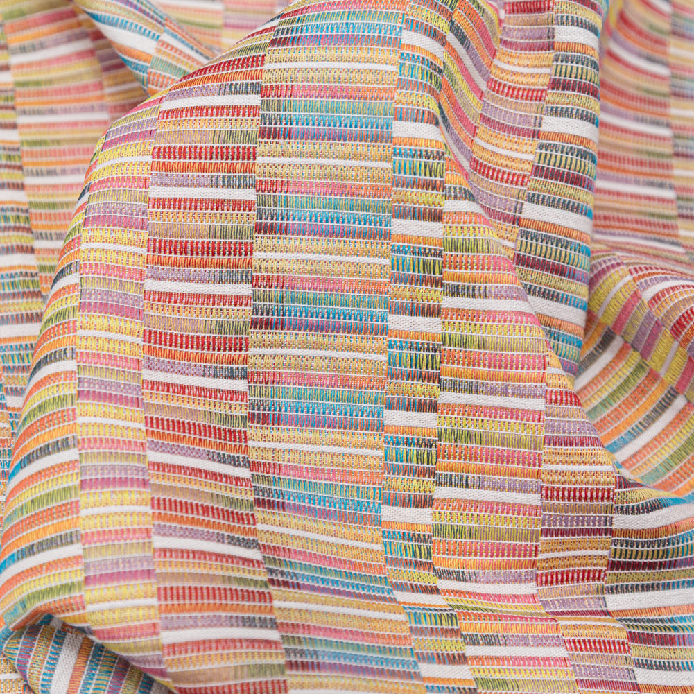 Rainbow Barcode Striped Cotton and Polyester Woven Detail Rainbow Barcode Striped Cotton and Polyester Woven Detail