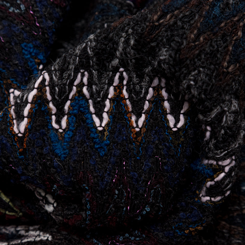 Italian Winter Tones Zig-Zag Novelty Wool Knit Detail Italian Winter Tones Zig-Zag Novelty Wool Knit Detail