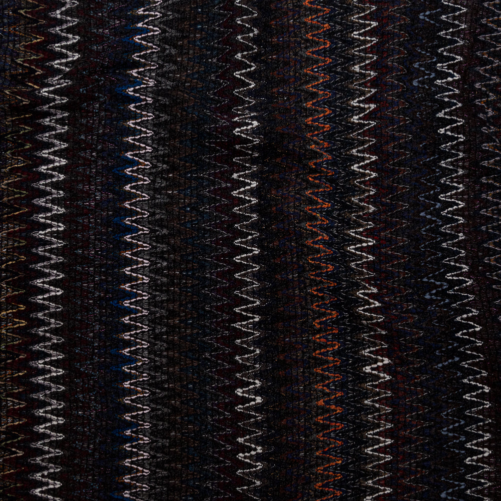 Italian Winter Tones Zig-Zag Novelty Wool Knit Italian Winter Tones Zig-Zag Novelty Wool Knit