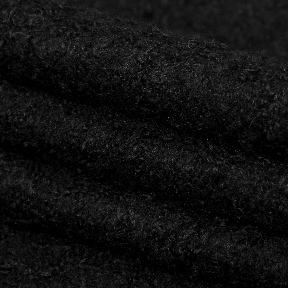 Black Boucled Blended Wool Knit Folded Black Boucled Blended Wool Knit Folded