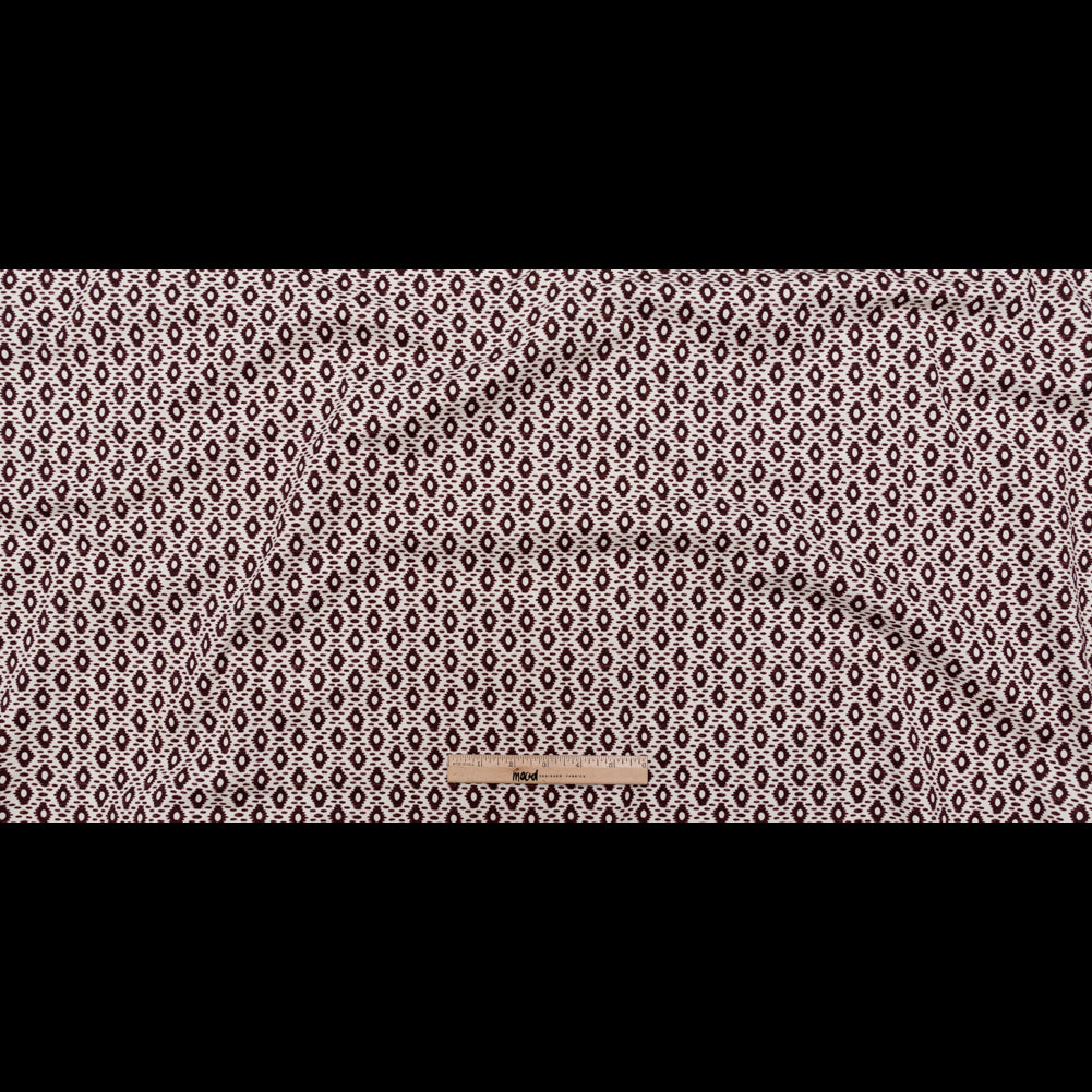 Whisper White and Decadent Chocolate Geometric Printed Stretch Cotton Twill Full Whisper White and Decadent Chocolate Geometric Printed Stretch Cotton Twill Full