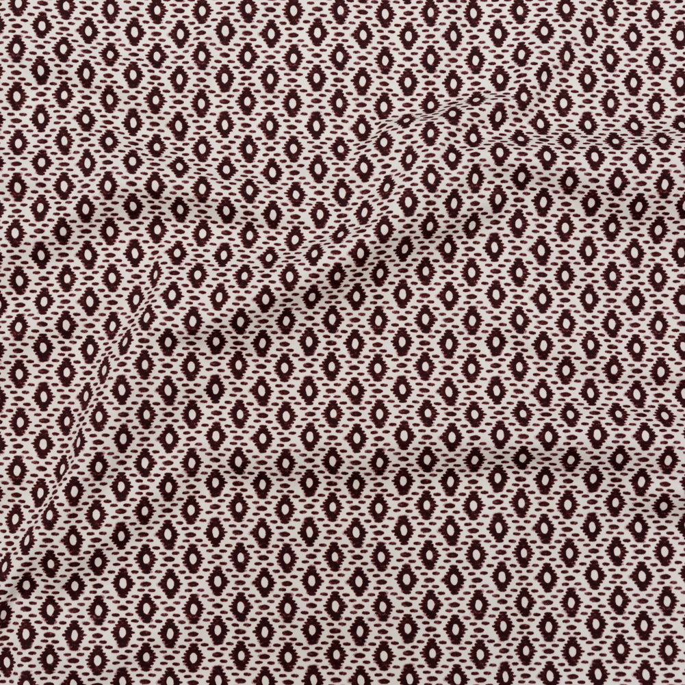 Whisper White and Decadent Chocolate Geometric Printed Stretch Cotton Twill Whisper White and Decadent Chocolate Geometric Printed Stretch Cotton Twill
