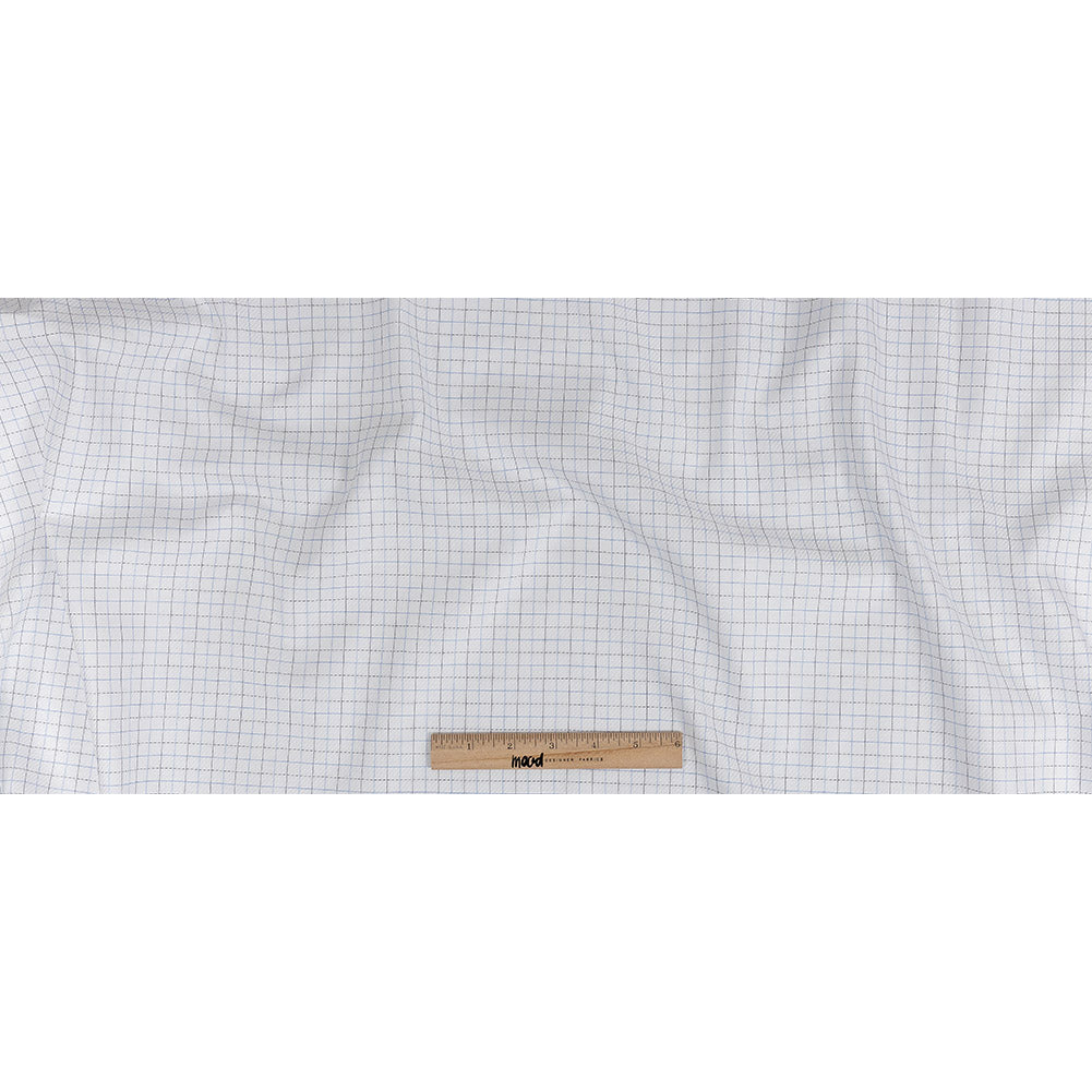 Premium Blue, Black and White Medium Graph Check Twill Cotton Shirting Full Premium Blue, Black and White Medium Graph Check Twill Cotton Shirting Full