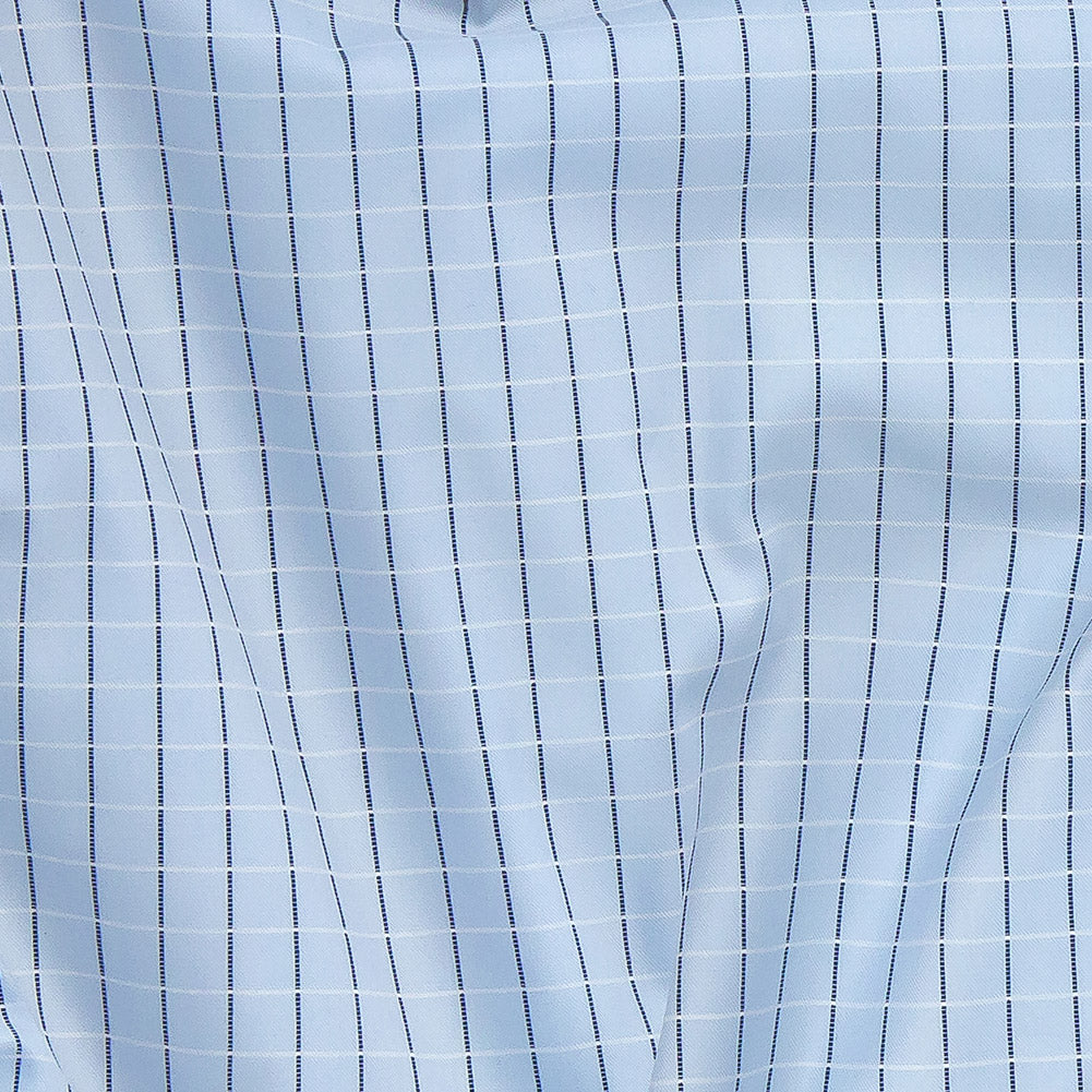 Premium Light Blue Woven Checks Dobby Cotton Shirting Detail Premium Light Blue Woven Checks Dobby Cotton Shirting Detail