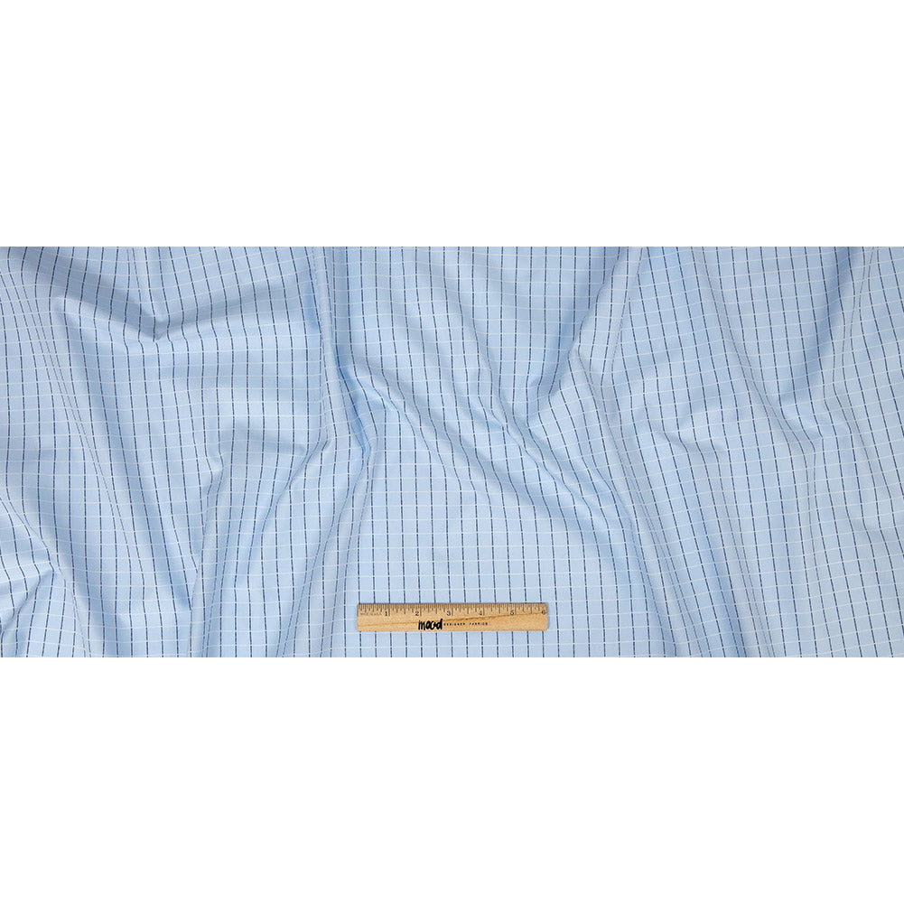 Premium Light Blue Woven Checks Dobby Cotton Shirting Full Premium Light Blue Woven Checks Dobby Cotton Shirting Full