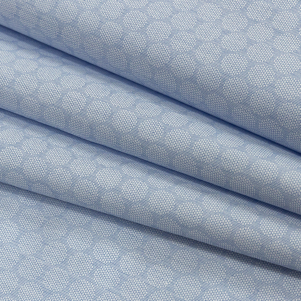 Premium Light Blue Circular Dandelions Cotton Shirting Folded Premium Light Blue Circular Dandelions Cotton Shirting Folded