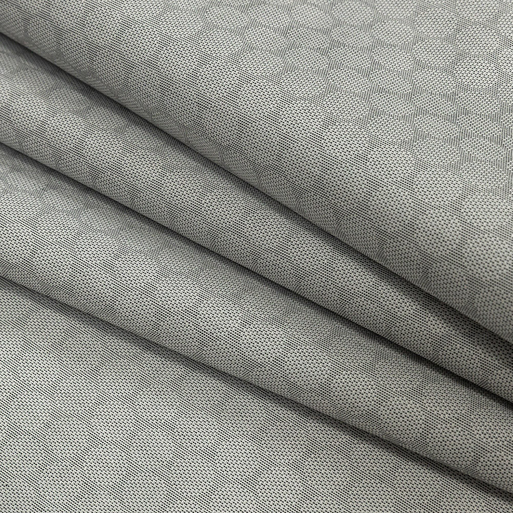 Premium Gray Circular Dandelions Cotton Shirting Folded Premium Gray Circular Dandelions Cotton Shirting Folded