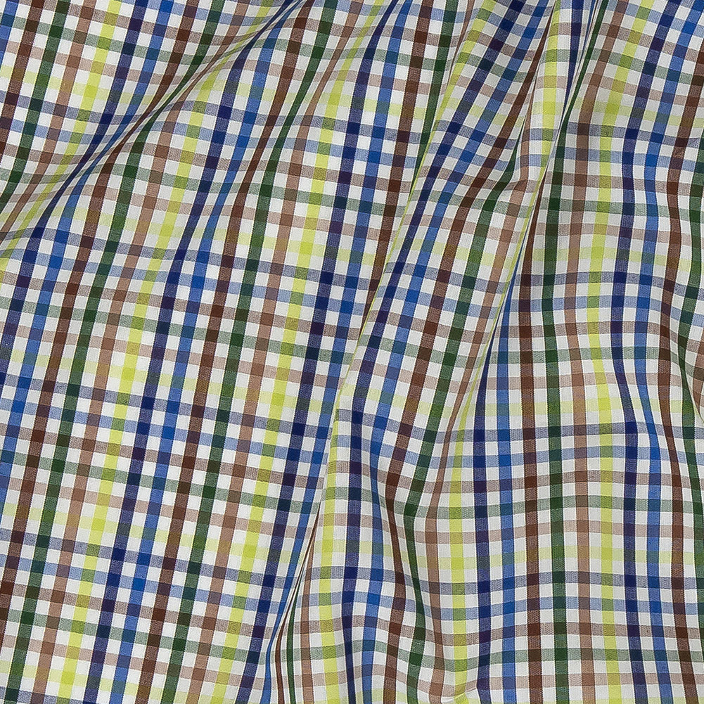 Premium Green, Blue and Brown Plaid Cotton Shirting Detail Premium Green, Blue and Brown Plaid Cotton Shirting Detail