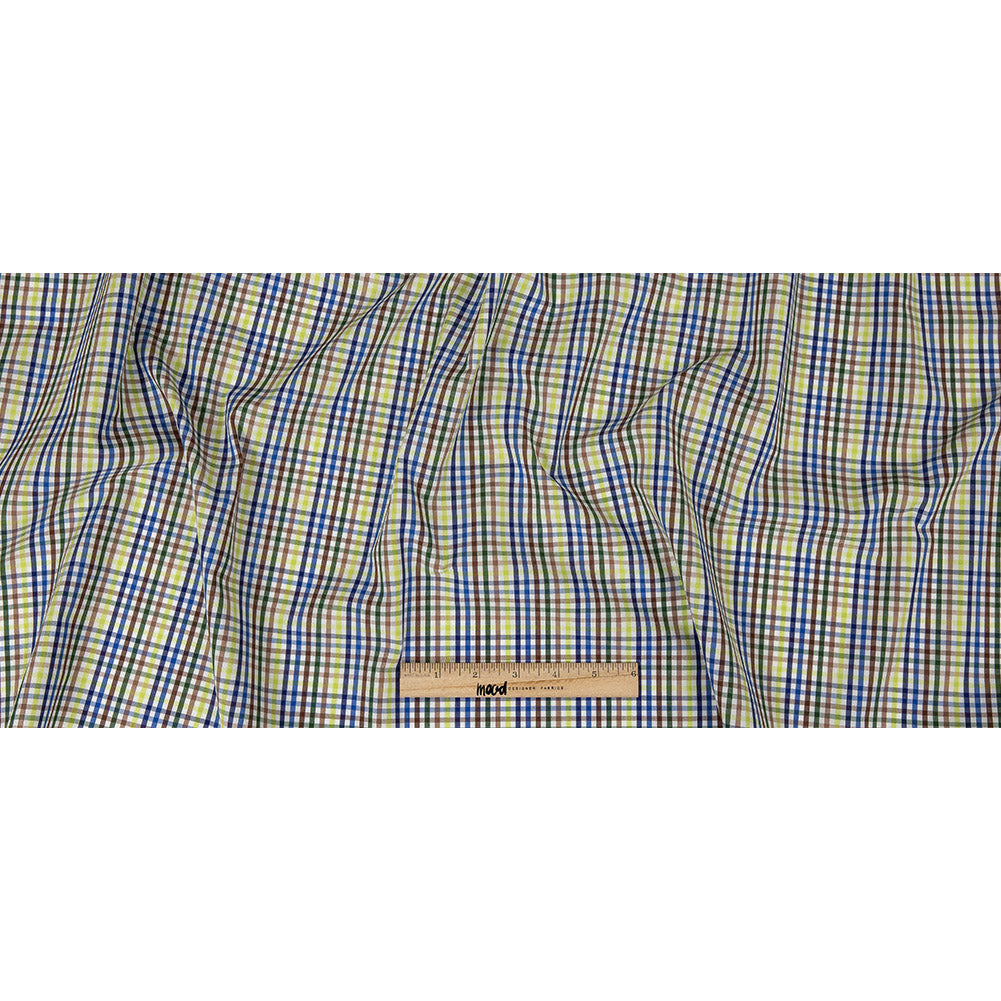 Premium Green, Blue and Brown Plaid Cotton Shirting Full Premium Green, Blue and Brown Plaid Cotton Shirting Full