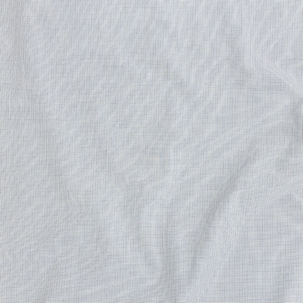 Premium Cornflower Blue and Black Graph Check Cotton Shirting Premium Cornflower Blue and Black Graph Check Cotton Shirting