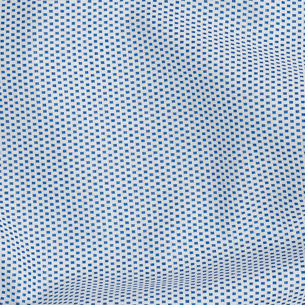 Premium Medium Blue Woven Squares Dobby Cotton Shirting Detail Premium Medium Blue Woven Squares Dobby Cotton Shirting Detail