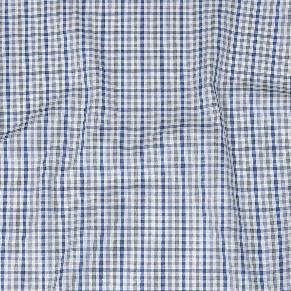 Premium Blue, Eventide and White Plaid Cotton Shirting Premium Blue, Eventide and White Plaid Cotton Shirting