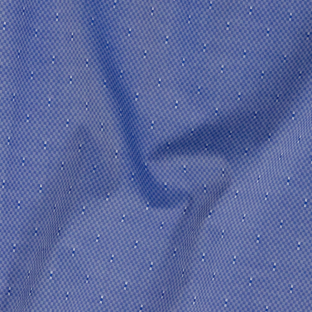 Premium Deep Periwinkle Minute Checks Dobby Cotton Shirting Detail Premium Deep Periwinkle Minute Checks Dobby Cotton Shirting Detail