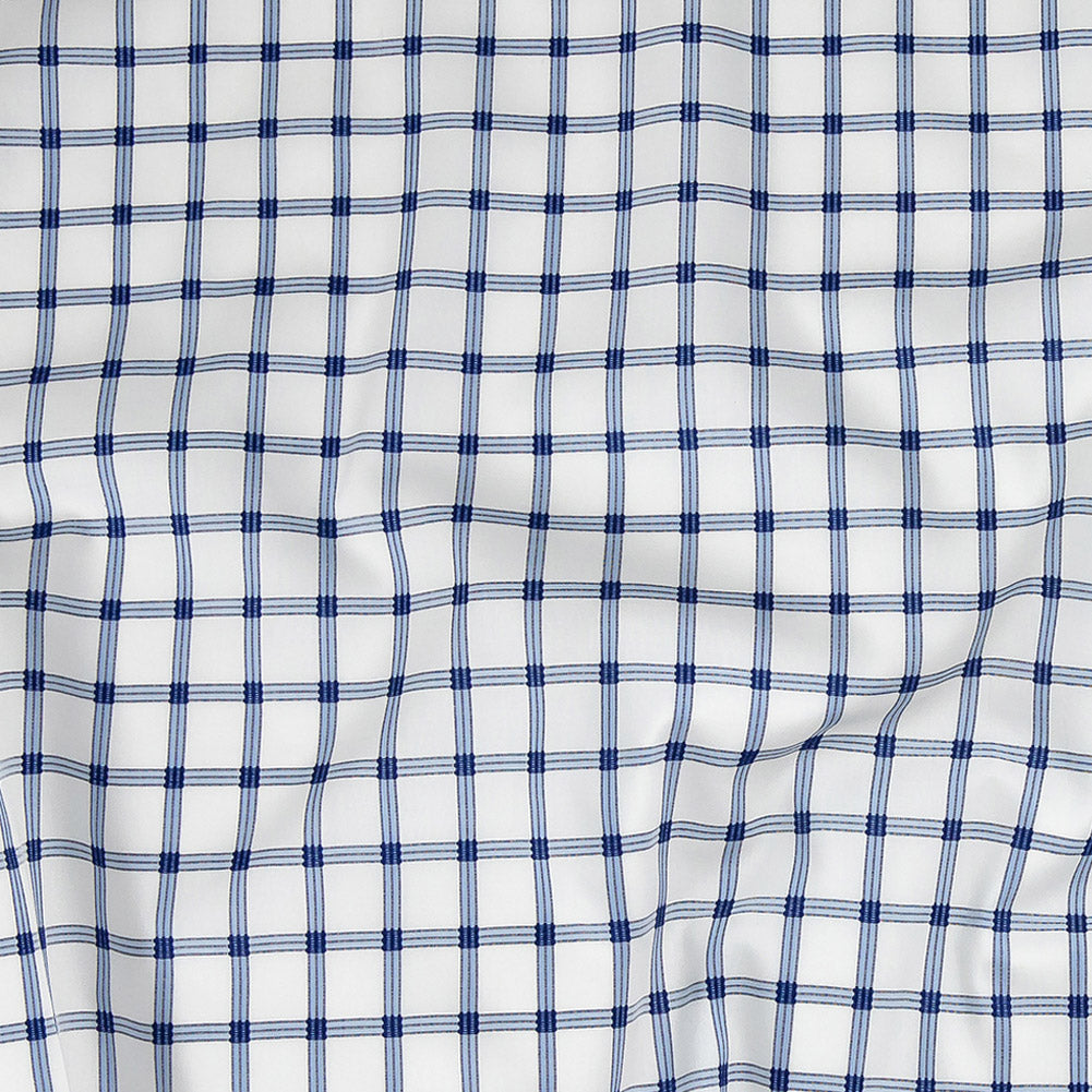 Premium Blue and White Checkered Dobby Cotton Shirting Premium Blue and White Checkered Dobby Cotton Shirting