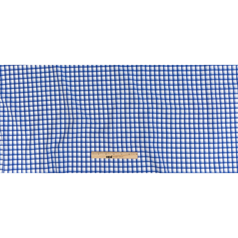 Premium Baja Blue and Hydrangea Shadow Check and Chevron Cotton Dobby Shirting Full Premium Baja Blue and Hydrangea Shadow Check and Chevron Cotton Dobby Shirting Full