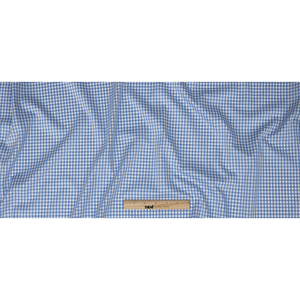 Premium Light Blue and White Checkered and Herringbone Cotton Dobby Shirting Full Premium Light Blue and White Checkered and Herringbone Cotton Dobby Shirting Full