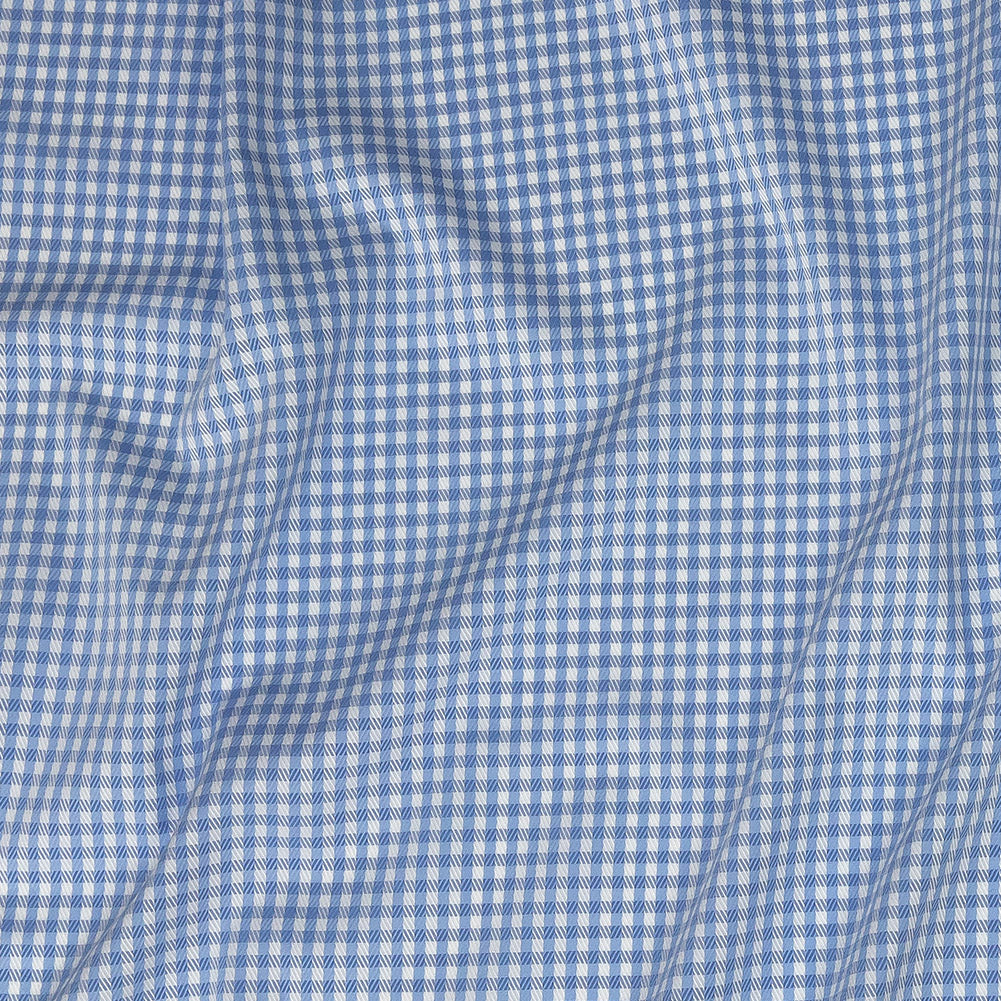 Premium Light Blue and White Checkered and Herringbone Cotton Dobby Shirting Premium Light Blue and White Checkered and Herringbone Cotton Dobby Shirting