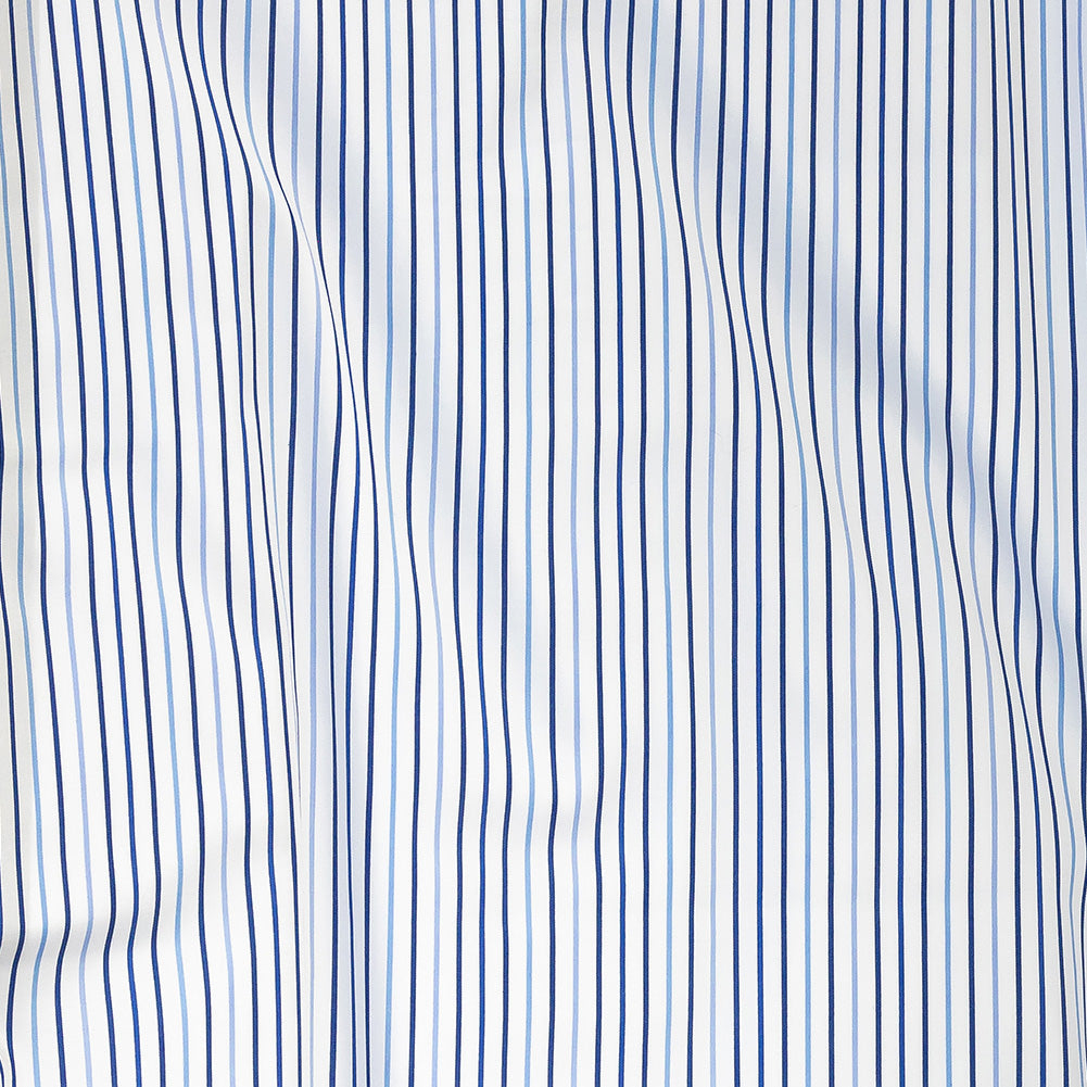 Premium Gradient Blue Pencil Stripes Twill Cotton Shirting Premium Gradient Blue Pencil Stripes Twill Cotton Shirting