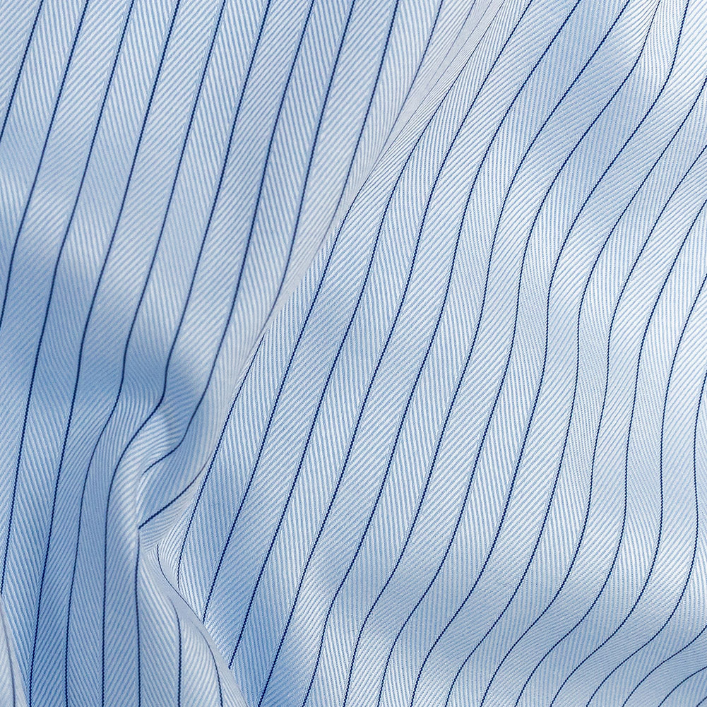 Premium Light Blue Pinstriped Herringbone Dobby Cotton Shirting Detail Premium Light Blue Pinstriped Herringbone Dobby Cotton Shirting Detail