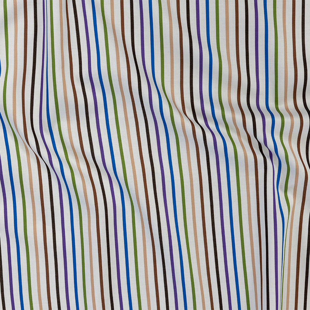Premium Cool-Tones Multicolor Pencil Stripes Dobby Cotton Shirting Premium Cool-Tones Multicolor Pencil Stripes Dobby Cotton Shirting