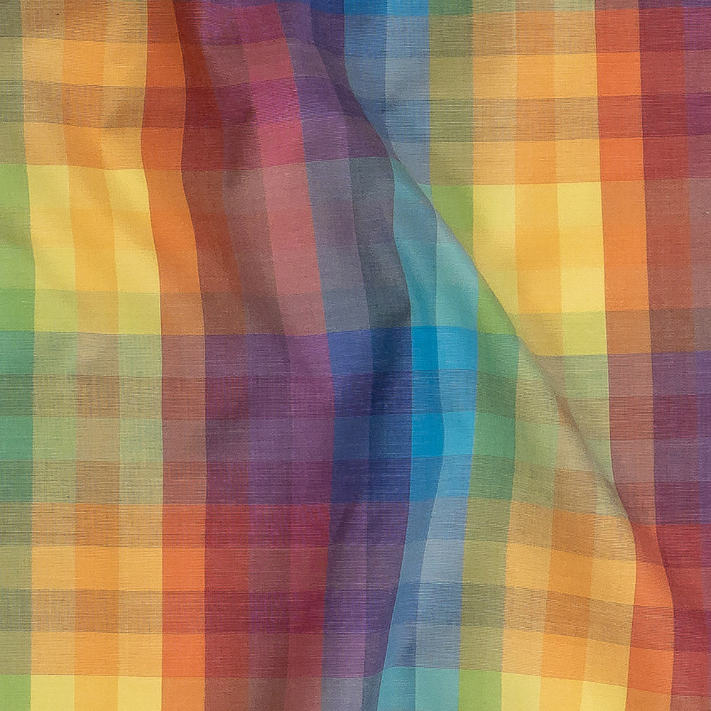 Premium Rainbow Checks Cotton Shirting Detail Premium Rainbow Checks Cotton Shirting Detail