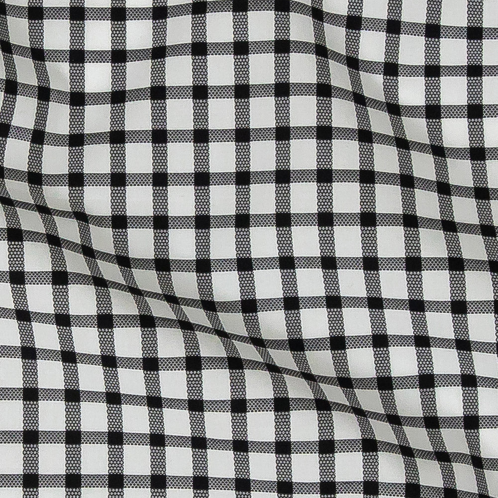 Premium Black and White Patterned Checks Two-Ply Cotton Shirting Full Premium Black and White Patterned Checks Two-Ply Cotton Shirting Full