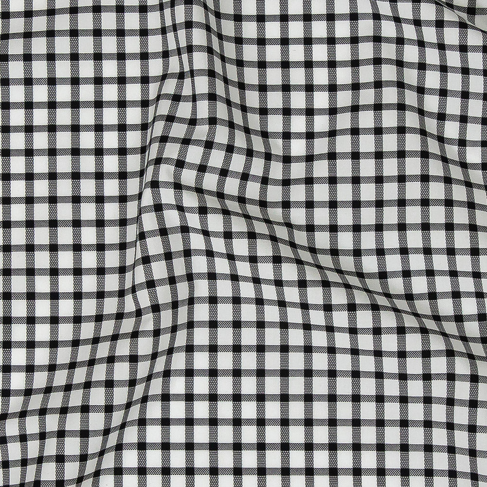 Premium Black and White Patterned Checks Two-Ply Cotton Shirting Premium Black and White Patterned Checks Two-Ply Cotton Shirting