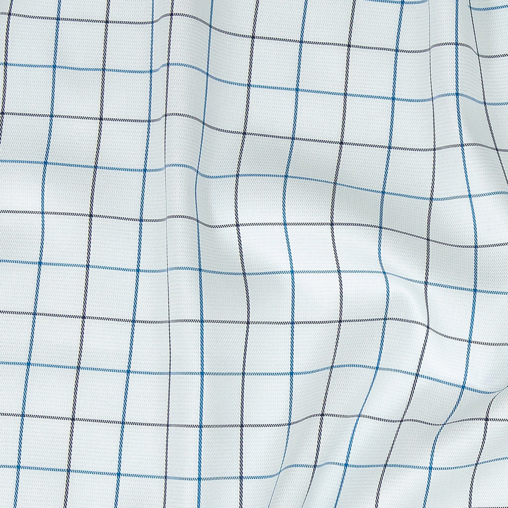 Premium Gradient Blues and White Checkered Dobby Cotton Shirting Premium Gradient Blues and White Checkered Dobby Cotton Shirting