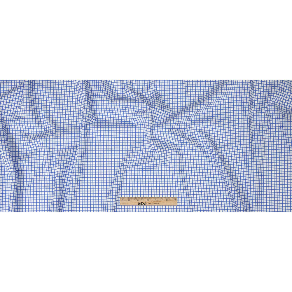 Premium Serenity Blue and White Checkered Wrinkle Resistant Dobby Cotton Shirting Full Premium Serenity Blue and White Checkered Wrinkle Resistant Dobby Cotton Shirting Full