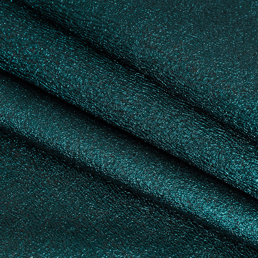 Metallic Teal and Black Crackle Luxury Brocade Detail Metallic Teal and Black Crackle Luxury Brocade Detail