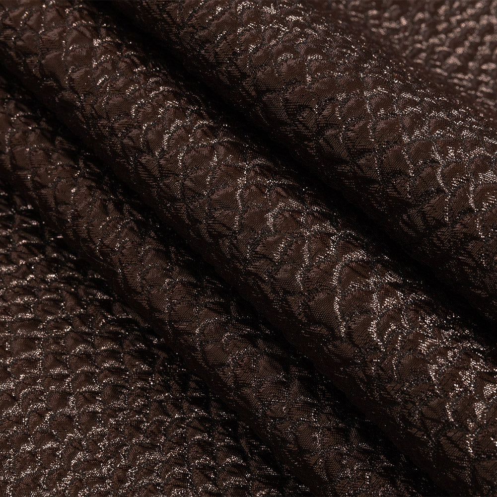 Metallic Fig Dimensional Scallops Brocade Detail Metallic Fig Dimensional Scallops Brocade Detail