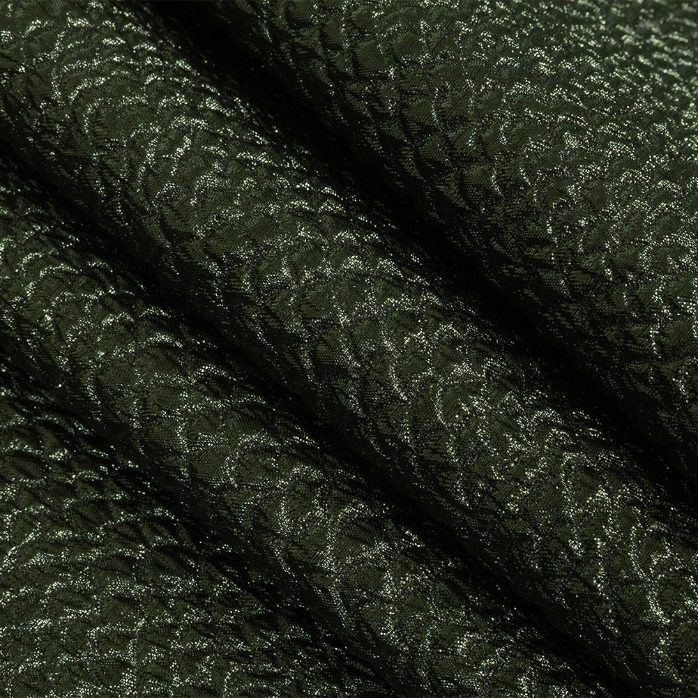 Metallic Green Dimensional Scallops Brocade Detail Metallic Green Dimensional Scallops Brocade Detail