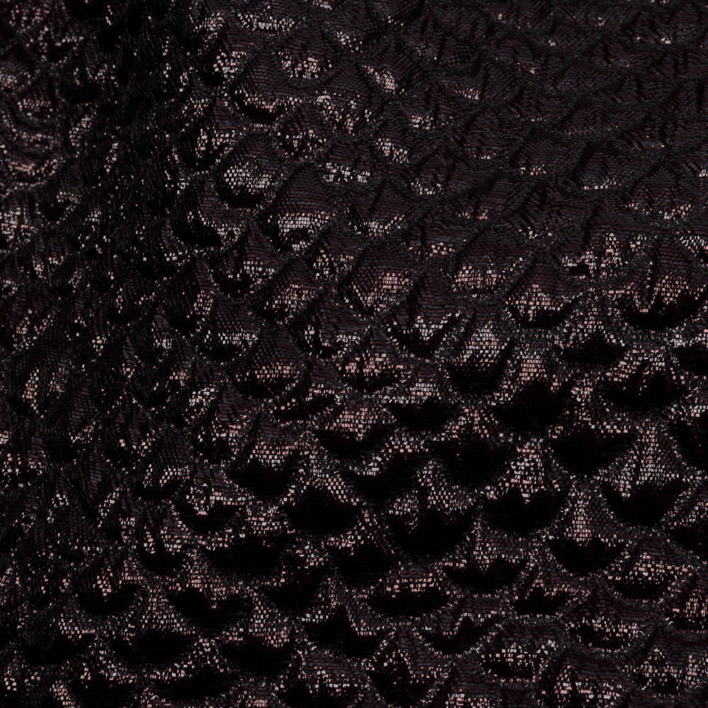 Metallic Dark Chocolate Dimensional Scallops Brocade Folded Metallic Dark Chocolate Dimensional Scallops Brocade Folded
