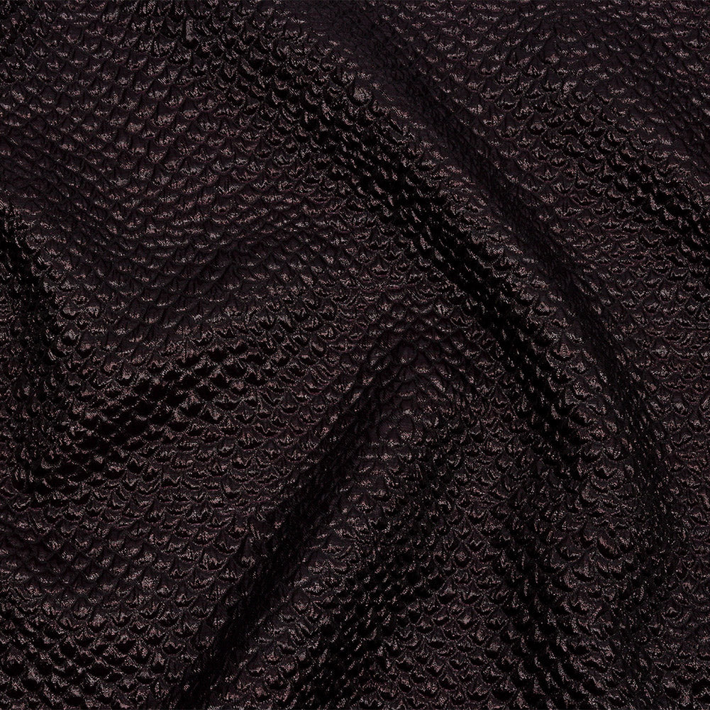 Metallic Dark Chocolate Dimensional Scallops Brocade Metallic Dark Chocolate Dimensional Scallops Brocade