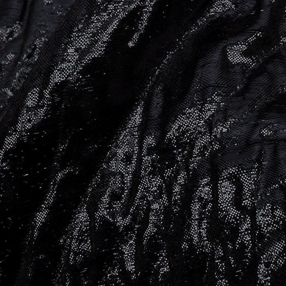 Metallic Black Rippling Luxury Brocade Folded Metallic Black Rippling Luxury Brocade Folded