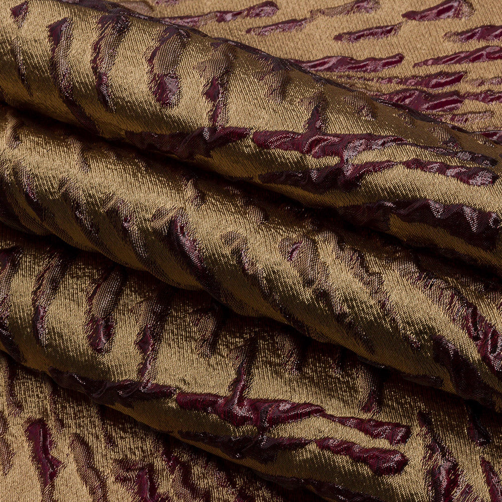 Metallic Wine and Gold Abstract Luxury Brocade - Folded Metallic Wine and Gold Abstract Luxury Brocade - Folded