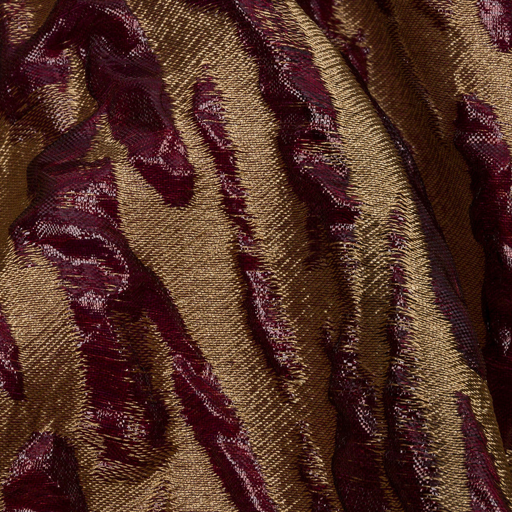 Metallic Wine and Gold Abstract Luxury Brocade - Detail Metallic Wine and Gold Abstract Luxury Brocade - Detail