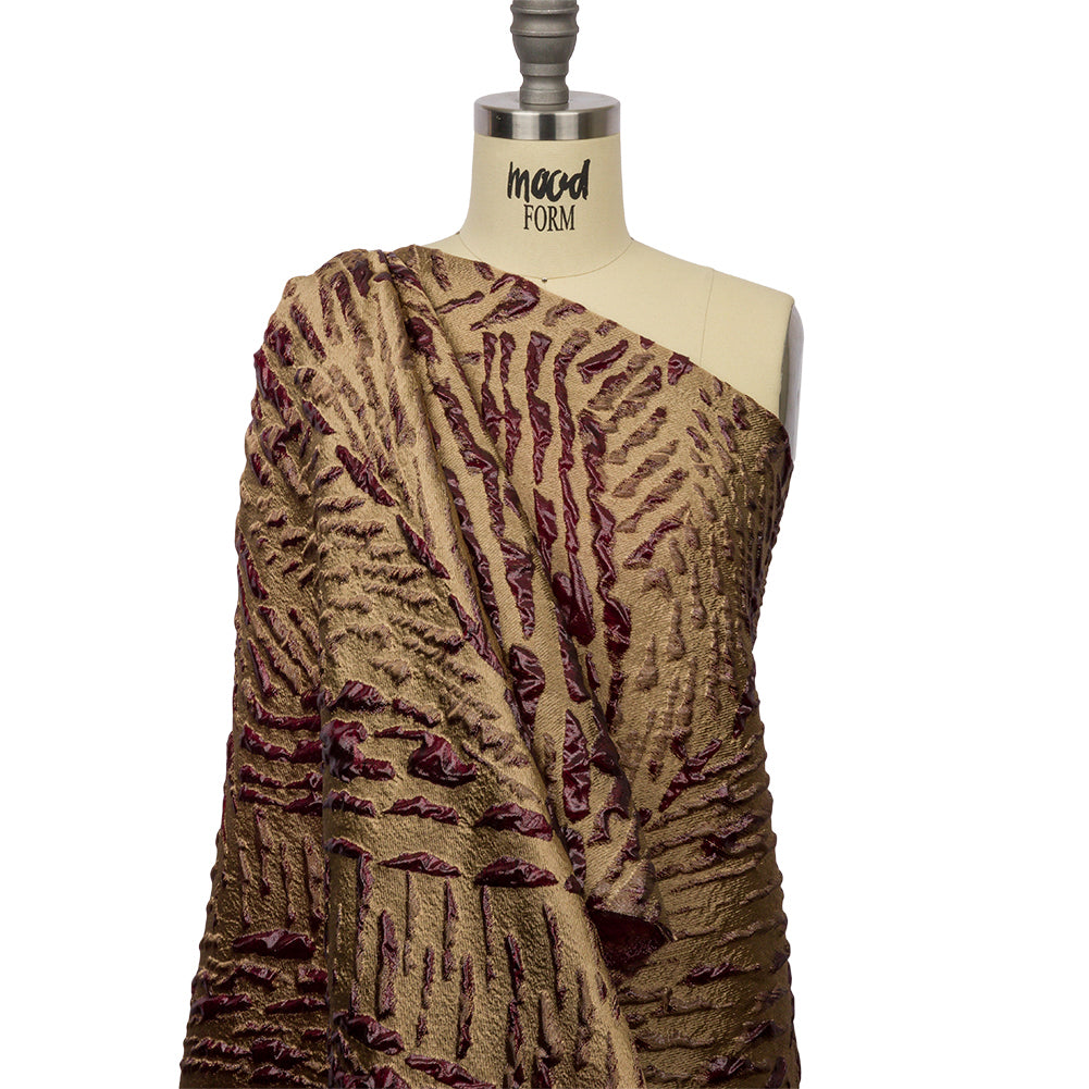 Metallic Wine and Gold Abstract Luxury Brocade - Drape Metallic Wine and Gold Abstract Luxury Brocade - Drape