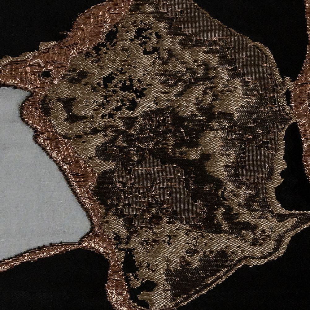 Metallic Two Penny and Black Abstract Burnout Luxury Brocade Metallic Two Penny and Black Abstract Burnout Luxury Brocade