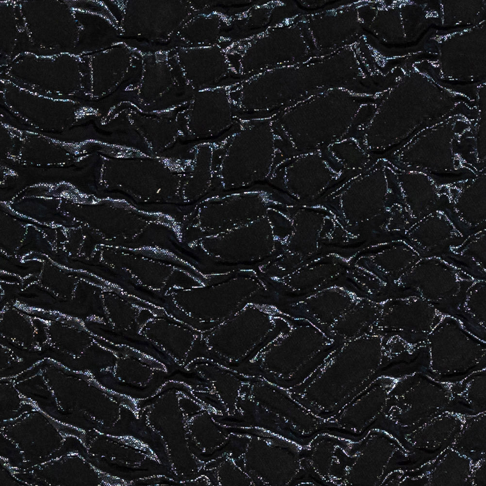 Metallic Black Abstract Luxury Brocade - Detail Metallic Black Abstract Luxury Brocade - Detail