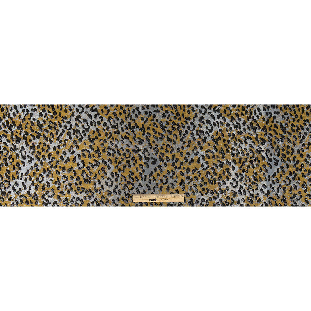 Metallic Black, Gold and Silver Leopard Patterned Luxury Brocade - Full Metallic Black, Gold and Silver Leopard Patterned Luxury Brocade - Full